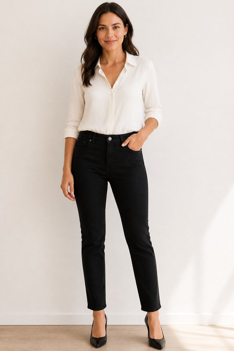Talbots Slim Ankle Curvy Black Jeans Size 6